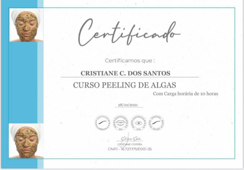 Certificado Curso de Peeling